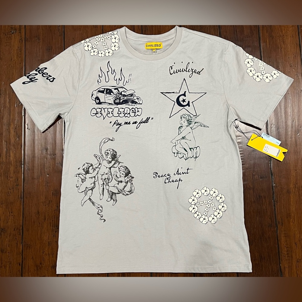 NWT Men’s 2XL CIVILIZED Doodle Tee Graphic T-shirt